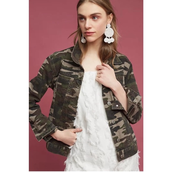 Anthropologie Pilcro Camo Denim Jacket - Picture 2 of 10